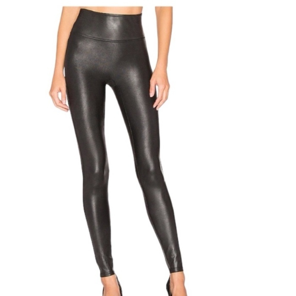 Spanx Faux Leather Leggings Small Black